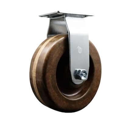 Service Caster 6'' High Temp Phenolic Wheel Rigid Caster with Bronze Bearing SCC-20R620-PHBZHT